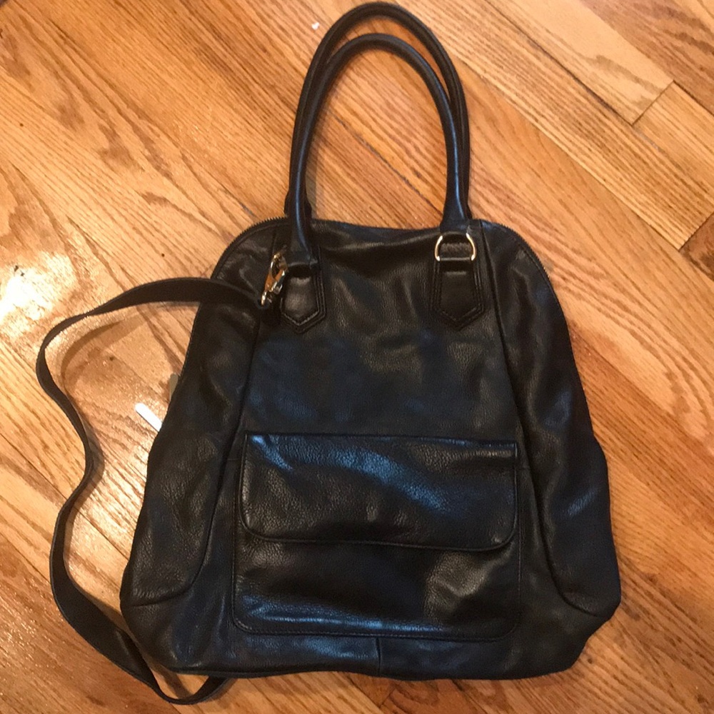 Cynthia Rowley black leather bag- great for work!